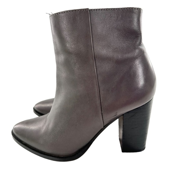 Dune Prestonn womens ankle booties size 7 38 gray leather zip up boots - Picture 5 of 15